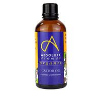 Absolute Aromas Huile de ricin bio 100 ml - pure, naturelle, certifiée biologique, sans cruauté envers les animaux et végétalienne - pour cheveux, cils, sourcils et massage