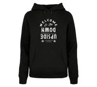 ABSOLUTE CULT Sweat-shirt 'Stranger Things - Welcome To The Upside Down' noir / blanc, Taille S