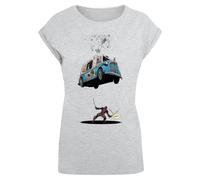 ABSOLUTE CULT T-shirt 'Deadpool - Ice Cream' bleu / jaune / gris chiné / noir, Taille XXL