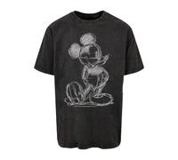 ABSOLUTE CULT T-Shirt 'Mickey Mouse - Sketch Kick' gris clair / noir, Taille XS