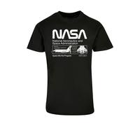 ABSOLUTE CULT T-Shirt 'Nasa - Space Shuttle Program' noir / blanc, Taille XS