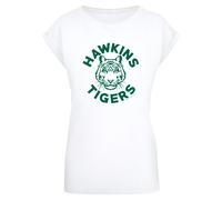 ABSOLUTE CULT T-shirt 'Stranger Things - Hawkins Tigers' vert foncé / blanc, Taille XXXL