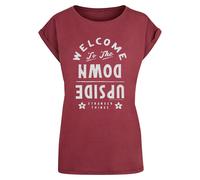 ABSOLUTE CULT T-shirt 'Stranger Things - Welcome To The Upside Down' rouge carmin / blanc, Taille M