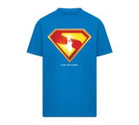 ABSOLUTE CULT T-Shirt 'Superman Logo Take Me Home' bleu / jaune / rouge / blanc, Taille L