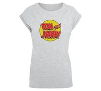 ABSOLUTE CULT T-shirt 'Tom and Jerry - Circle' jaune / gris clair / rouge feu / noir, Taille M