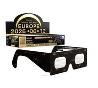 Absolute Eclipse Goldline Lot de 100 paires de lunettes à éclipse solaire - Testé ISO 12312-2 et certifié CE - Fabricant de l'UE - Lot de 100 - Eclipse Europe 2026
