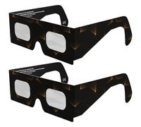 Absolute Eclipse Lunettes Eclipse Solaire 2026 ISO 12312-2 CE Certifiées - 2 Pack - Design Goldline - Fabricant Européen