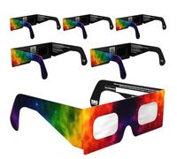 Absolute Eclipse Lunettes Eclipse Solaire 2026 pour Voir l'Éclipse - ISO 12312-2 CE Certifiées Homologuées - 6 Pack Famille - Design Colorsplash - Adultes Enfants - Fabricant Européen Reconnu AAS