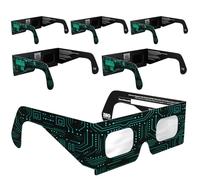 Absolute Eclipse Lunettes Eclipse Solaire 2026 pour Voir l'Éclipse - ISO 12312-2 CE Certifiées Homologuées - 6 Pack Famille - Design Voltage - Adultes Enfants - Fabricant Européen Reconnu AAS
