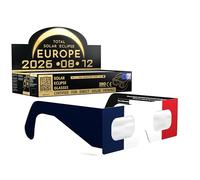 Absolute Eclipse Lunettes Eclipse Solaire 2026 pour Voir l'Éclipse - ISO 12312-2 CE Certifiées Homologuées - Lot de 100 Écoles - Design FR - Adultes Enfants - Fabricant Européen Reconnu AAS
