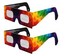 Absolute Eclipse Lunettes Eclipse Solaire 2026 pour Voir l'Éclipse - ISO 12312-2 CE Certifiées Homologuées - 2 Pack - Design Colorsplash - Adultes Enfants - Fabricant Européen Reconnu AAS