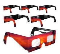 Absolute Eclipse Lunettes Eclipse Solaire 2026 pour Voir l'Éclipse - ISO 12312-2 CE Certifiées Homologuées - 6 Pack Famille - Design Palms - Adultes Enfants - Fabricant Européen Reconnu AAS