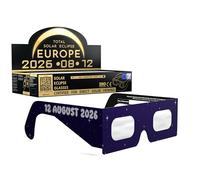 Absolute Eclipse Lunettes Enfants Eclipse Solaire 2026 pour Voir l'Éclipse - ISO 12312-2 CE Certifiées Homologuées - Lot de 100 Écoles - Design Rocketrider - Fabricant Européen Reconnu AAS
