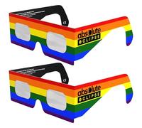 Absolute Eclipse Lunettes Enfants Eclipse Solaire 2026 pour Voir l'Éclipse - ISO 12312-2 CE Certifiées Homologuées - 2 Pack - Design Rainbow - Adultes Enfants - Fabricant Européen Reconnu AAS
