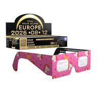 Absolute Eclipse Unicorns Lunettes à éclipse solaire en vrac - Testé ISO 12312-2 et certifié CE - Fabricant de l'UE - Lot de 100 - Eclipse Europe 2026