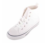 ABSOLUTE FOOTWEAR Baskets montantes à lacets en toile avec semelle plateforme pour enfants, blanc, 36 2/3 EU