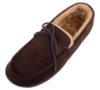 ABSOLUTE FOOTWEAR Pantoufles à enfiler pour homme style mocassin/intérieur avec cravate, marron, 42 2/3 EU