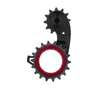absoluteBLACK Galets de Dérailleur HOLLOWcage Carbon Ceramic Oversized SRAM eTap AXS rouge/noir universal