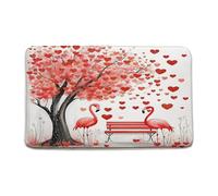 Absorbant Tapis de Porte intérieur et extérieur Roses Flamingo Couple Romantique Rouge Amoureux cœur Arbre Tapis extérieur Tapis de Bain 40×60cm pour Salon,Chambre,Cuisine