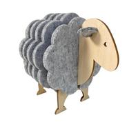 Absorbent Coasters for Drinks - Enhances Table Protection, 6-Piece Felt & Wood Set, Heat Resistant + Non-Slip Base, Premium 14.5cm Large Size, for Coffee Mugs Wine Glasses & Beer, Home Bar Decor