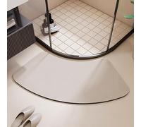 Absorbent Diatomite Bath Mat - Quick Dry Non-Slip Shower Mat for Corner Showers, Easy to Clean, Curved Design,