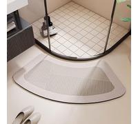 Absorbent Diatomite Bath Mat - Quick Dry Non-Slip Shower Mat for Corner Showers, Easy to Clean, Curved Design,