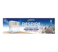 Absorbeur d’humidité - BOSTIK - Respire - Jusqu’à 25 m² - 2 recharges sans parfum - 2 x 250 g