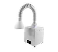 Absorbeur de fumée de soudure, petit purificateur de fumée de soudage de bureau avec lumière LED, plusieurs anneaux de filtre, tête de tube en silicone amovible et facile à nettoyer, pour la gravure