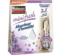 Rubson | Absorbeur d’Humidité Minifresh Parfum Lavande (2 sachets de 50 g) - Idéal pour dressing, penderie, tiroir et placard - Efficace jusqu'à 6 semaines
