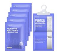 Absorbeurs D’humidité En Sachets, Lot De 5, Sacs Déshumidificateurs Pour Placards, Absorbeurs D’humidité Suspendus Sans Parfum Pour Armoires, Chambres Et Salles De Bains (Poids Net : 230 G/Sachet)