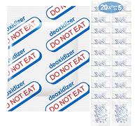Absorbeurs d'oxygène 500cc pour le stockage des aliments - Lot de 100 (20 paquets de 5) - pour le stockage à long terme des aliments et la survie, sacs Mylar, mise en conserve, lyophilisateur Harvest
