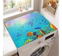 Absorption d'eau Housse de Protection pour Machine à Laver Top, Highdi Coussin de Machine à Laver Antidérapant Housse de Machine à Laver pour Machine à Laver Ou Sèche-Linge (Poisson-Clown,60x60cm)