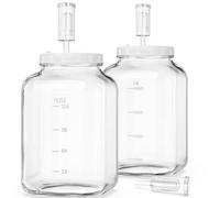 Absovetu Lot de 2 grands bocaux de fermentation avec sas et couvercle à visser 5700 ml - Bocal de fermentation de choucroute pour levain, kimchi