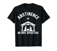 Abstinence 99.99 Percent Effective Nativity Christmas Joke T-Shirt Graphique avec Valeur, Homme, Noir, XL