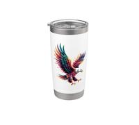 Abstract Art Aigle Aigles Gobelet isotherme en acier inoxydable double paroi