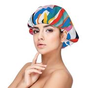 Abstract Art Bonnet de nuit en satin pour adultes - Protection des cheveux et confort noir, noir, taille unique