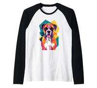 Abstract Art Boxer Dog Boxers Manche Raglan