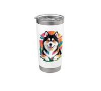 Abstract Art Canadian Eskimo Dog Gobelet isotherme en acier inoxydable double paroi