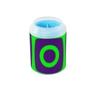 Abstract Art Géométique Vert Violet Portable Nettoyeur de Pieds pour Chien avec Brosse de Massage Douce Fournitures de Toilettage pour Chiens de Petite et Moyenne