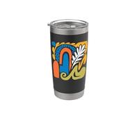 Abstract Art Geometric Pattern Mosaic Gobelet isotherme en acier inoxydable double paroi