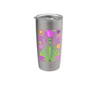 Abstract Art Lavande Fleurs Gobelet isotherme en acier inoxydable double paroi