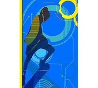 Abstract Art Of Woman In Shawl With Blue Yellow And Green Colors Journal