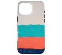 Abstract Brush Huile PEINTÉ CORME Coral Teal Bloc Coque pour iPhone 16 Pro Max