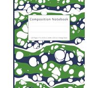Abstract Bubble Wave Composition Notebook | 120 Pages | 7.5 x 9.25 in | 19,05 x 23,5 cm | College Ruled: Colorful Green, Navy, and White Abstract ... for School, Journaling, or Creative Writing.
