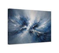 Abstract Burst Blue And White - Canvas Wall Art Print 18×12 inch (45×30 cm) - Horizontal / 1.25 inch (3 cm)