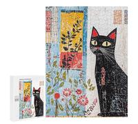 Abstract Cat Wall Art Print Puzzle 1000 Pièces Educa Jouet en Bois Cadeau Unique Décoration Intérieure Jeu Éducatif Challenge Toy Adultes Et Enfants À Partir De 14 Ans 500 PCS