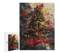 Abstract Christmas Tree Art Puzzle 1000 Pièces Educa Jouet en Bois Cadeau Unique Décoration Intérieure Jeu Éducatif Challenge Toy Adultes Et Enfants À Partir De 14 Ans 500 PCS