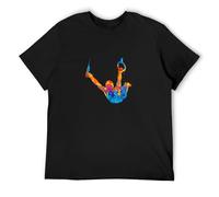Abstract Colorful Silhouette Gymnast on Rings Sport O-Neck 100% Cotton Short Sleeve Unisex T-Shirt XXL