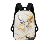 Abstract Deer Painting Art-8 Sacs À Dos Imprimés En 3D Pour Enfants 17inch Sacs À Dos Tendance Et Décontractés Pour La Journée, Sacs De Voyage, Sacs À Dos D'extérieur Pour Garçons Et Filles