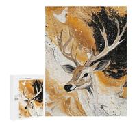 Abstract Deer Painting Artwork Puzzle 1000 Pièces Educa Jouet en Bois Cadeau Unique Décoration Intérieure Jeu Éducatif Challenge Toy Adultes Et Enfants À Partir De 14 Ans 500 PCS